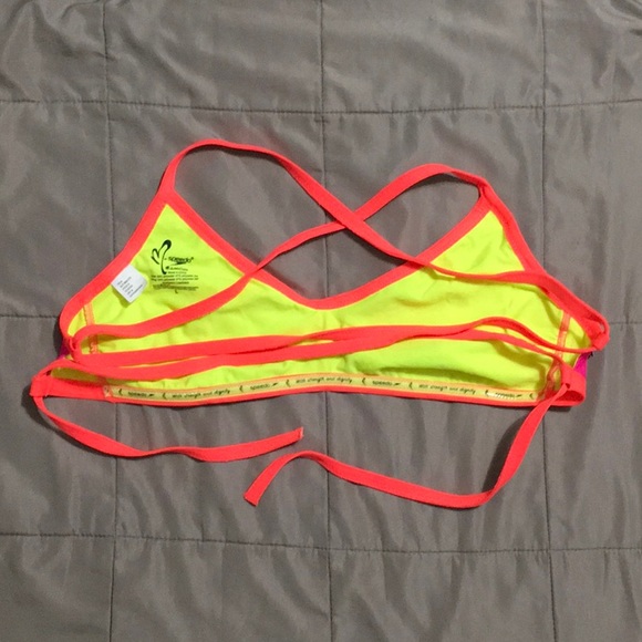 Speedo Missy Franklin Bikini Set Hot Pink/Orange/Blue Floral, L/XL - Picture 4 of 4